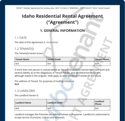 Watermarked TurboTenant Idaho Lease Agreement