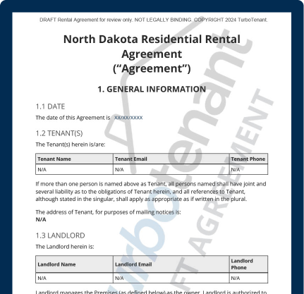 Watermarked TurboTenant North Dakota Lease Agreement