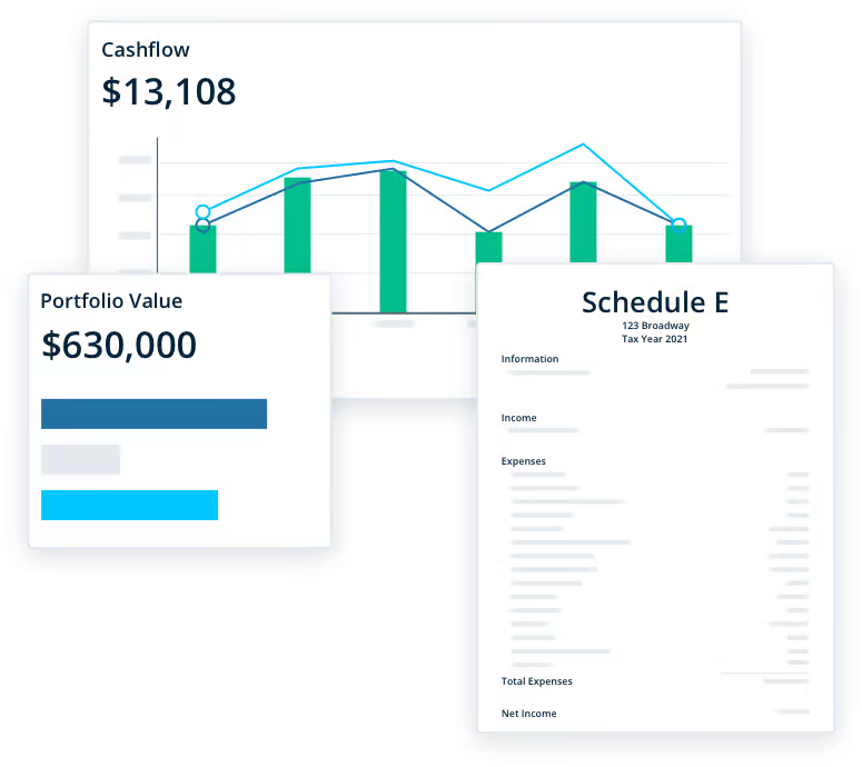 Graphs, statistics, and Schedule E for rental accounting similar software to quickbooks