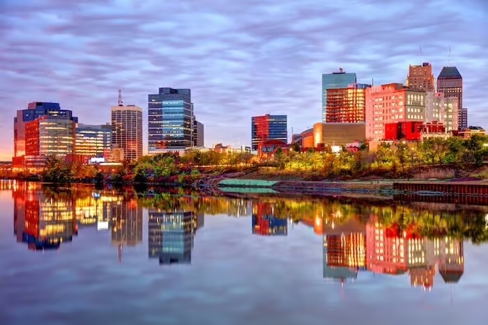 Photo of a skyline in New Jersey, the state with the highest property tax rate in the U.S.